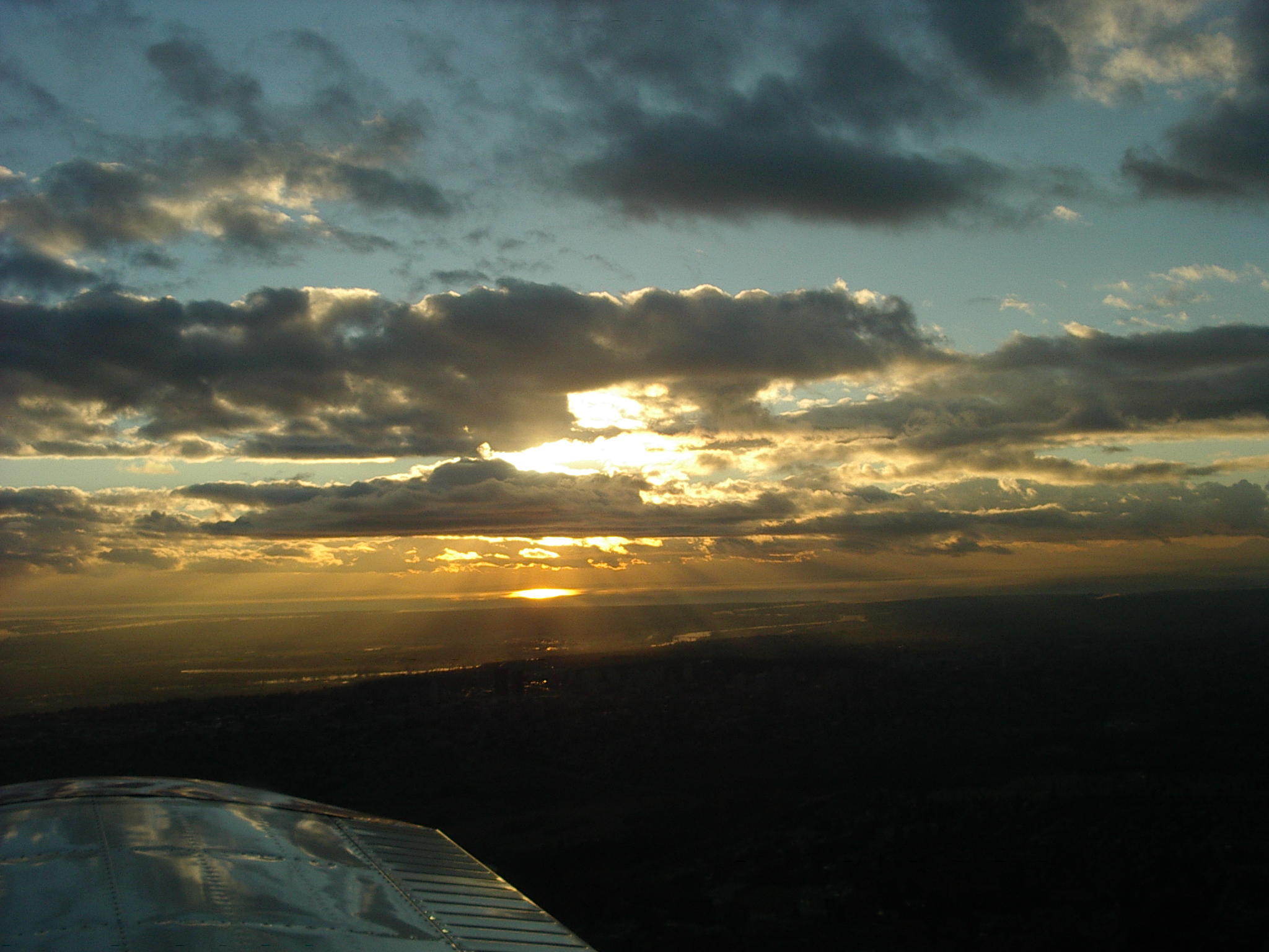 Sunset from the Air.  Langley Flying School.